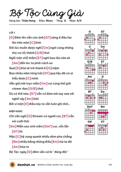 Hợp âm Bộ Tộc Cùng Già (Thiện Hưng) – bản nhạc PDF trang 1, tông G