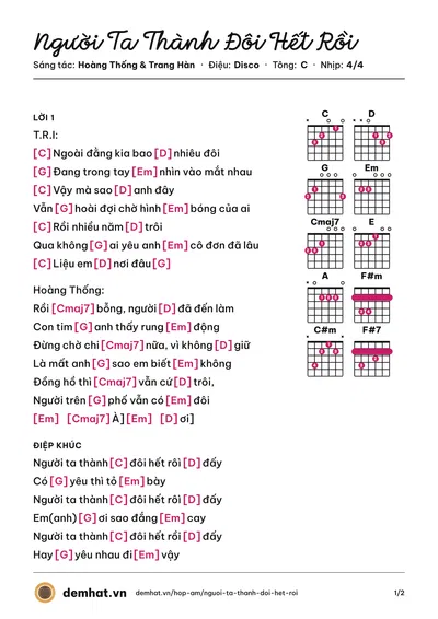 Hợp âm Người Ta Thành Đôi Hết Rồi (The SHEEP) – bản nhạc PDF trang 1, tông C